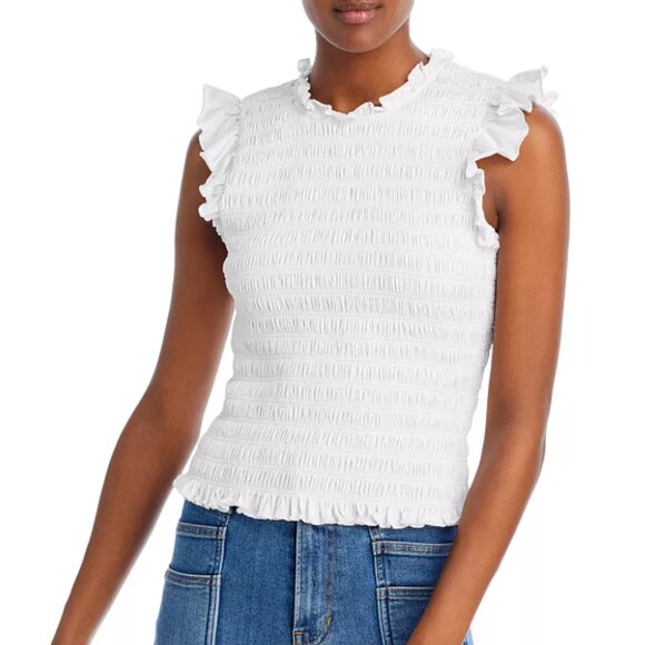 Veronica Beard Tops - Veronica Beard Wyles Smocked Cotton Tank Top XS